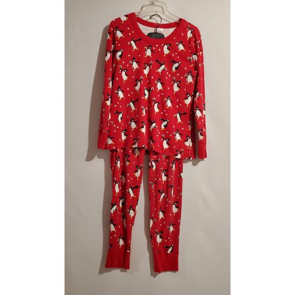 Hanna Andersson Womens 100% Organic Cotton Penguin Christmas Pajama Set Size XL - Picture 1 of 15